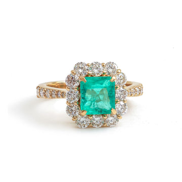 JPRG-4174/10224 Colombian Emerald Diamond Ring | 18K