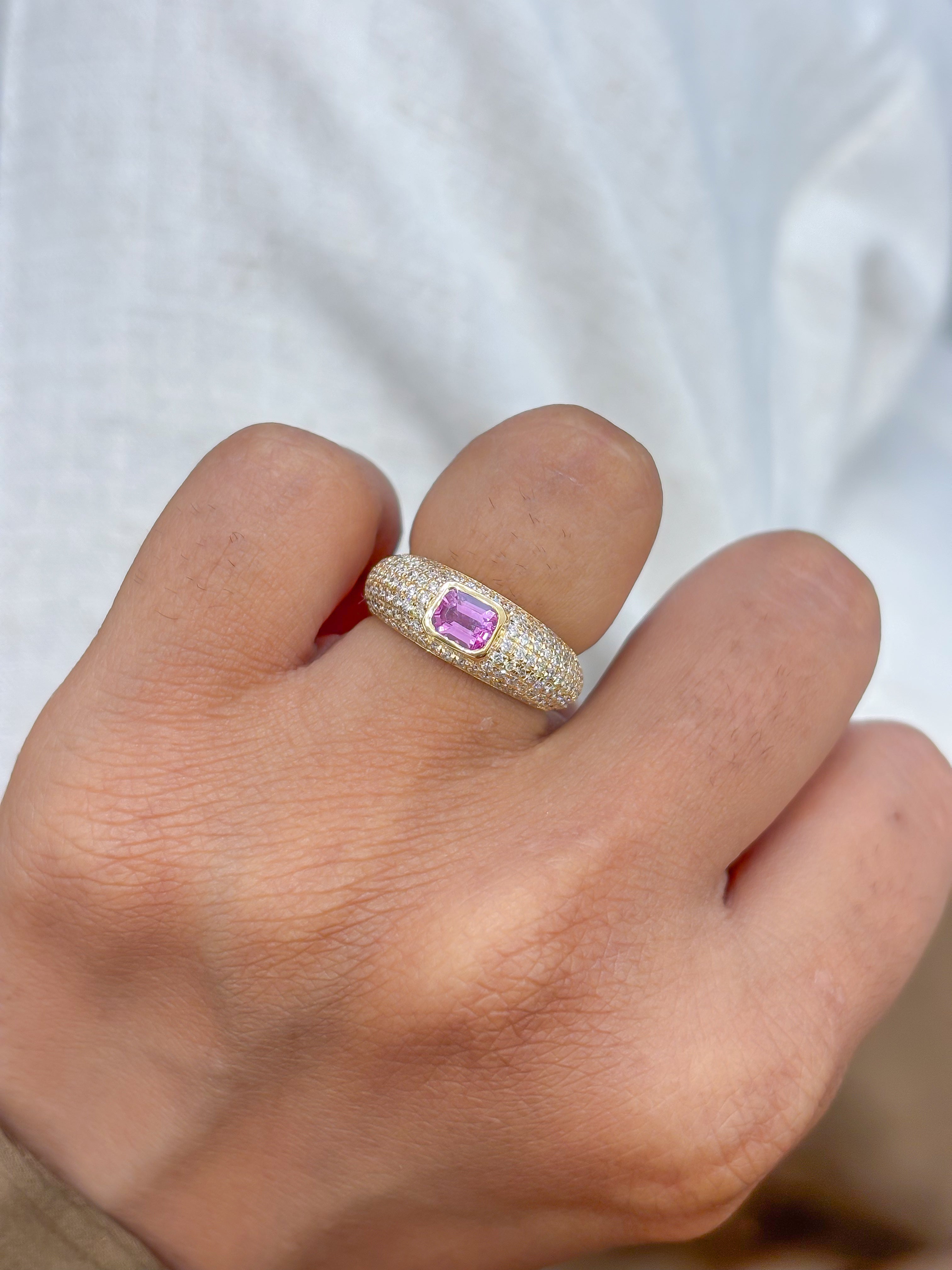 JPRG-4175/10227 Pink Sapphire Diamond Ring | 18K