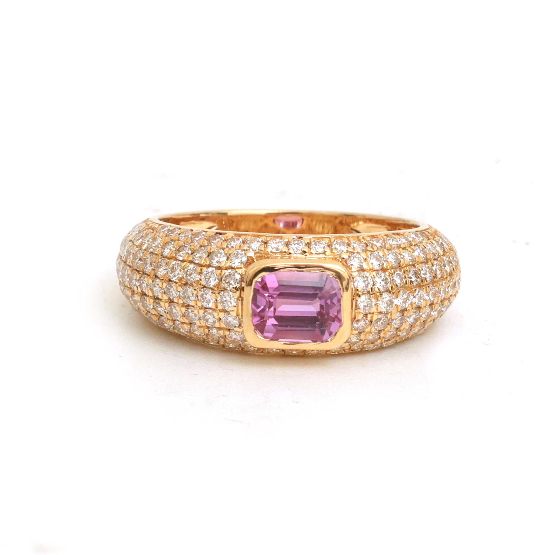 JPRG-4175/10227 Pink Sapphire Diamond Ring | 18K