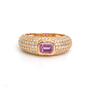 JPRG-4175/10227 Pink Sapphire Diamond Ring | 18K