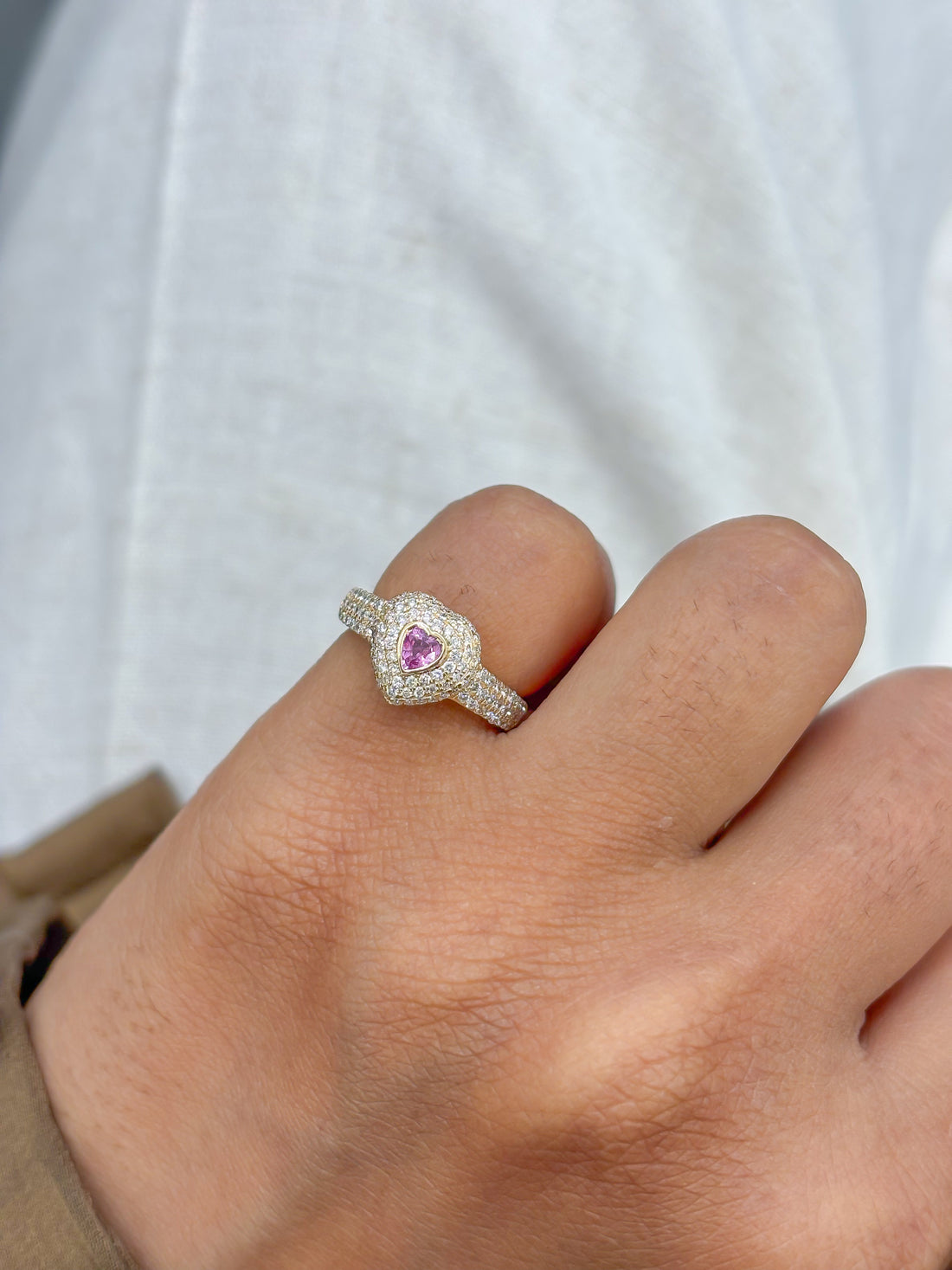 JPRG-4187/10257 Pink Sapphire Diamond Ring | 18K