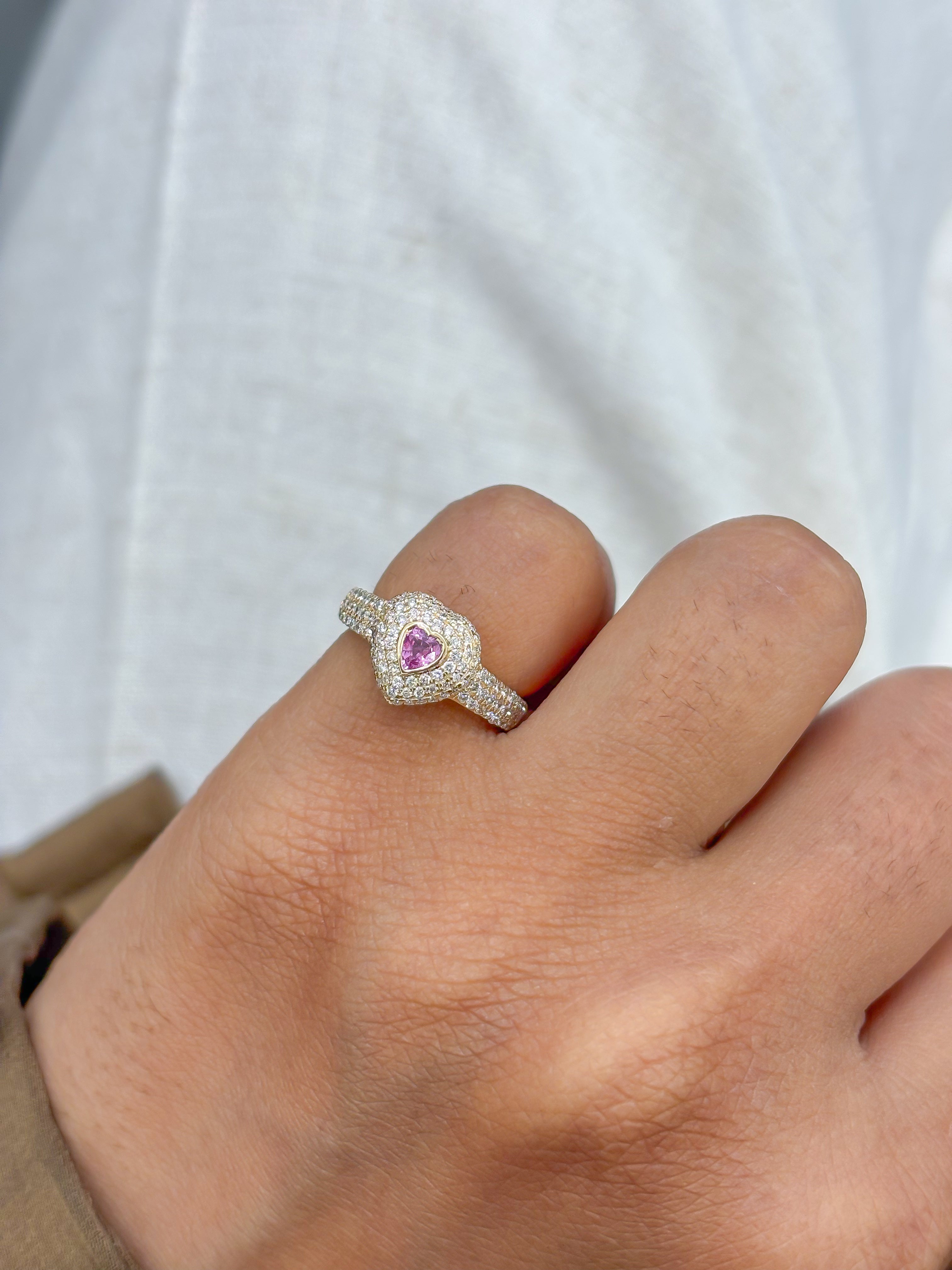 JPRG-4187/10257 Pink Sapphire Diamond Ring | 18K