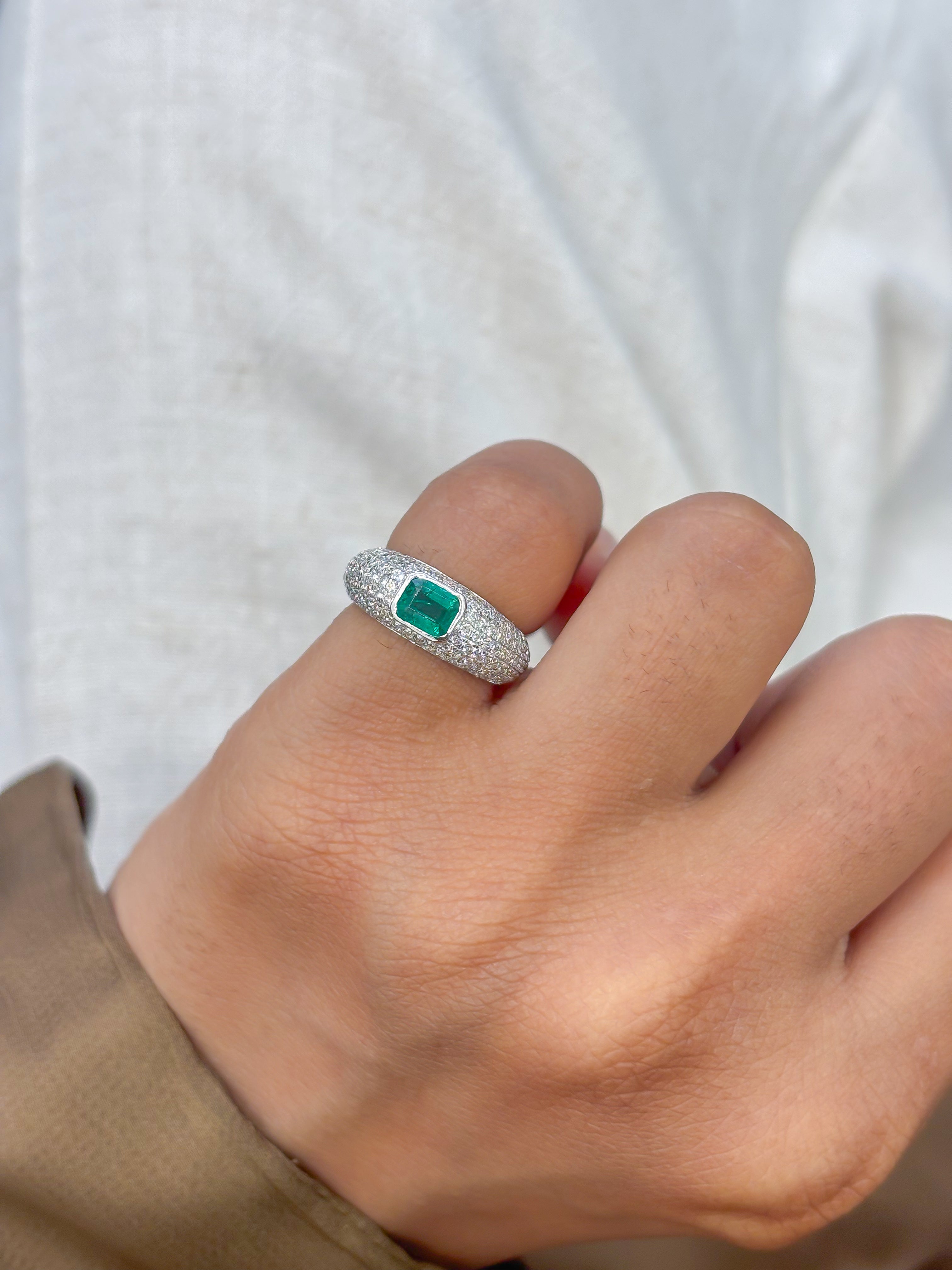 JPRG-4188/10258 Emerald Diamond Ring | 18K