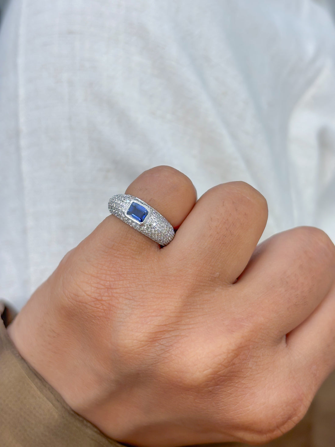 JPRG-4199/10259 Blue Sapphire Diamond Ring | 18K