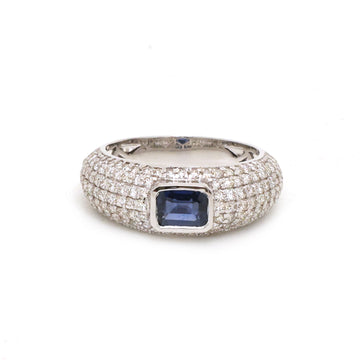 JPRG-4199/10259 Blue Sapphire Diamond Ring | 18K