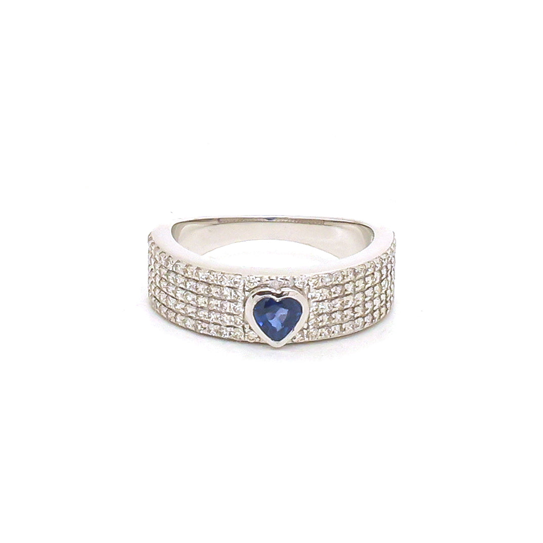 JPRG-4200/10260 Blue Sapphire Diamond Ring | 18K