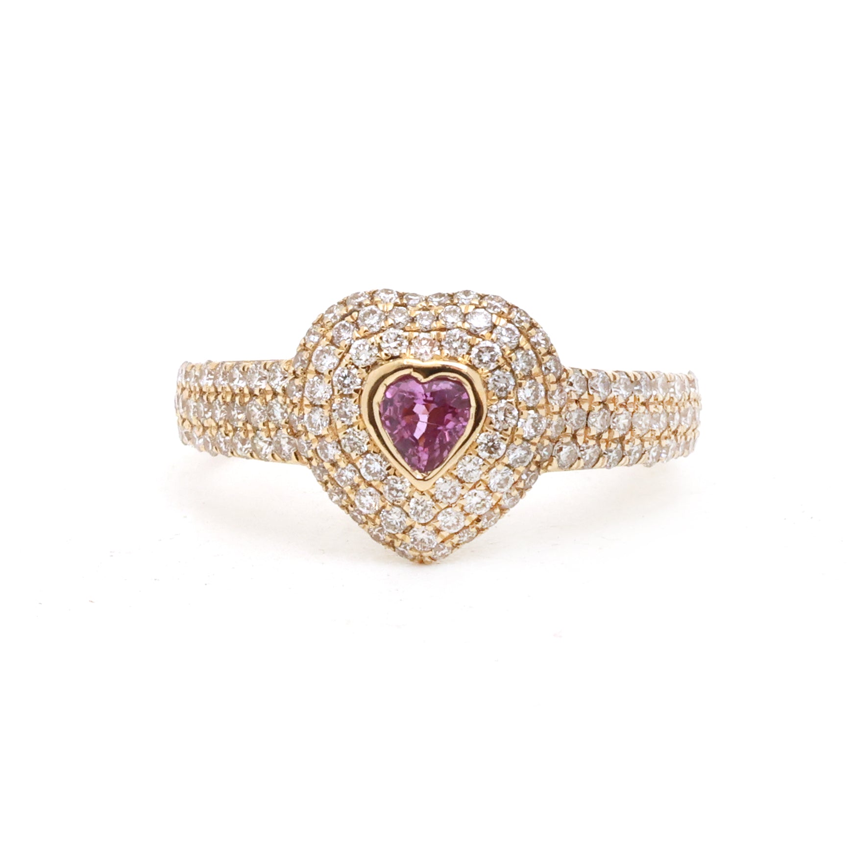 JPRG-4207/10268 Pink Sapphire Diamond Ring | 18K
