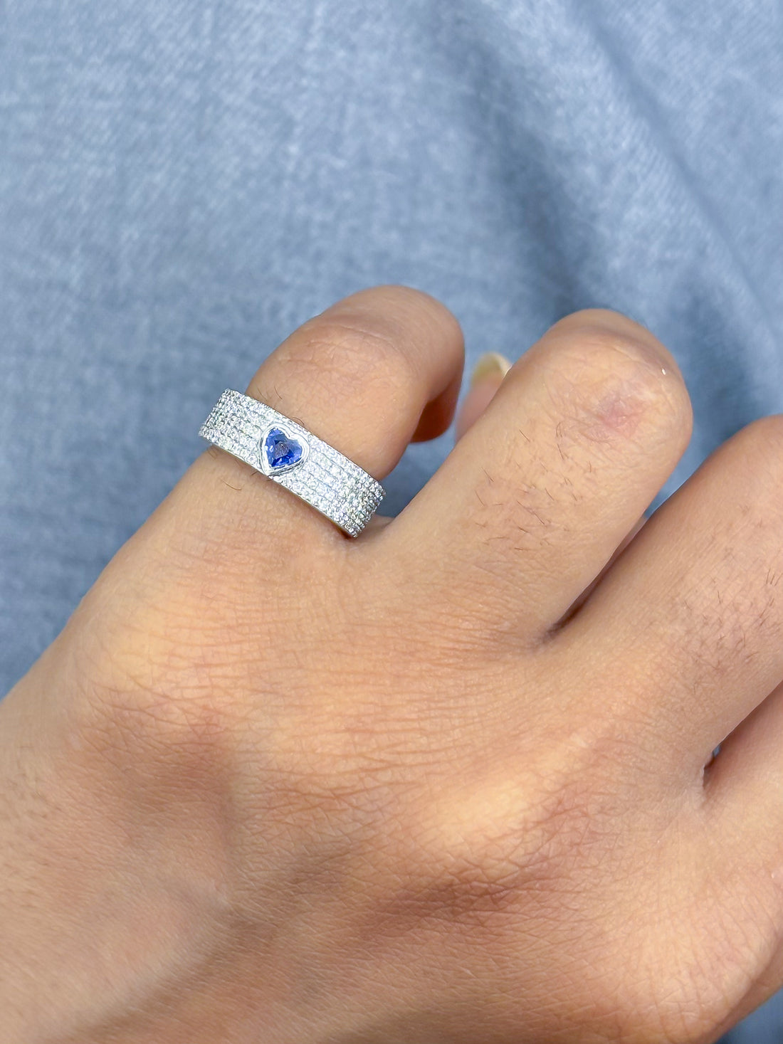 JPRG-4212/10308 Blue Sapphire Diamond Ring | 18K