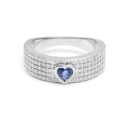 JPRG-4212/10308 Blue Sapphire Diamond Ring | 18K