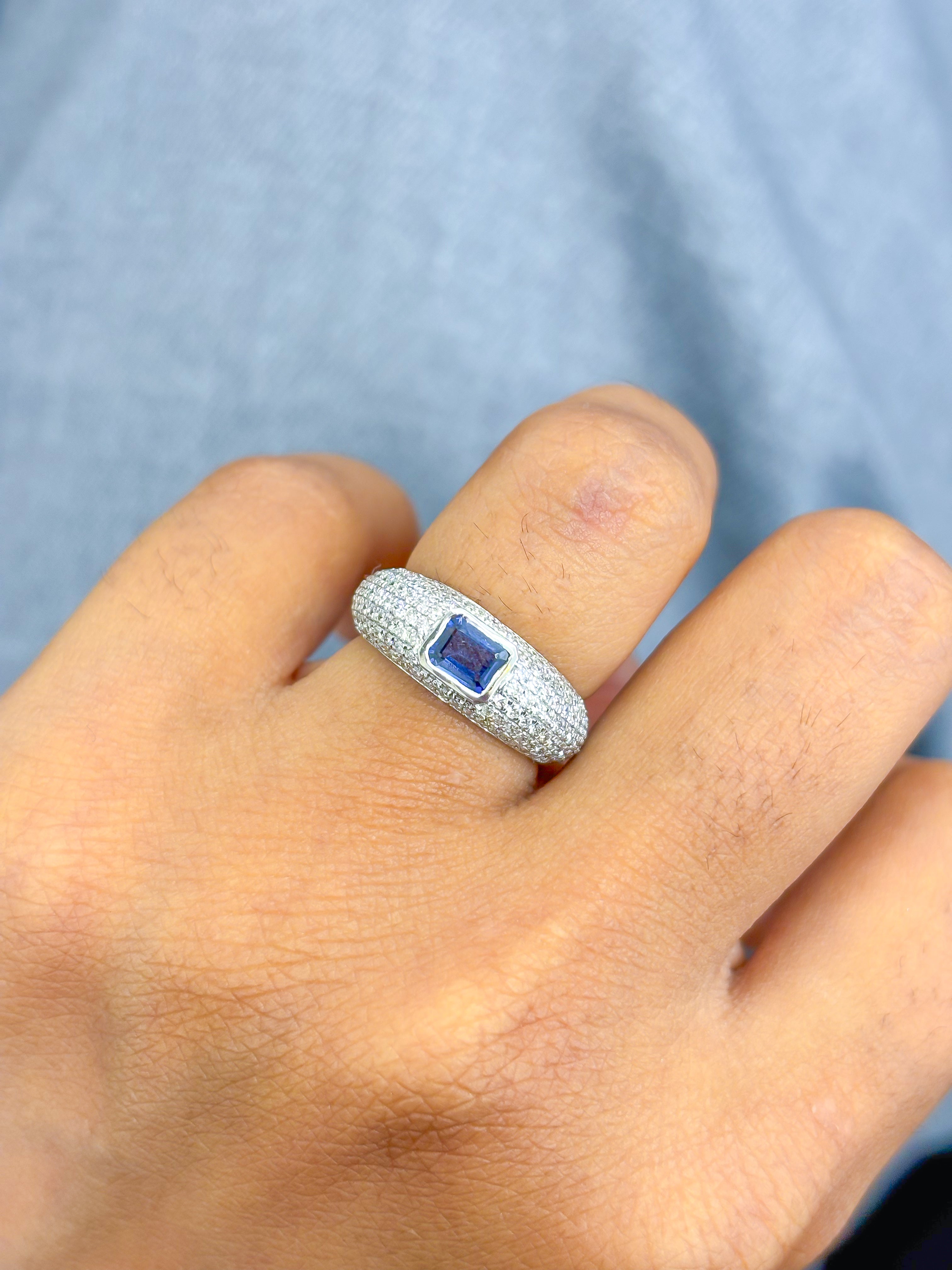 JPRG-4213/10306 Blue Sapphire Diamond Ring | 18K