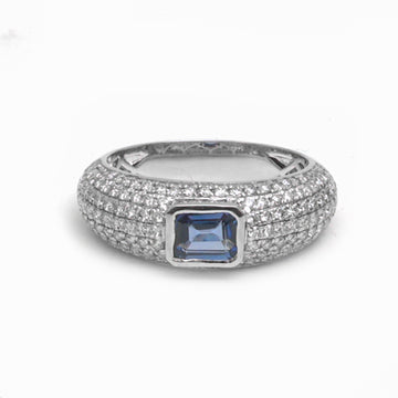 JPRG-4213/10306 Blue Sapphire Diamond Ring | 18K