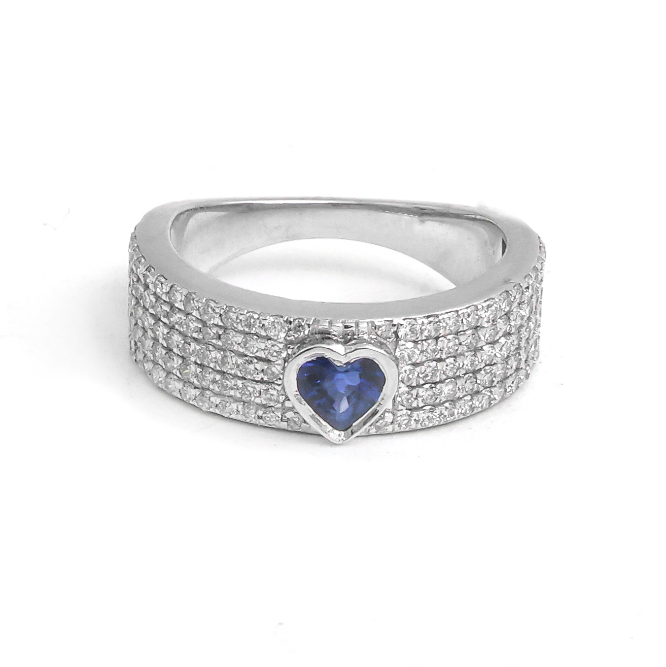 JPRG-4222/10324 Blue Sapphire Diamond Ring | 18K