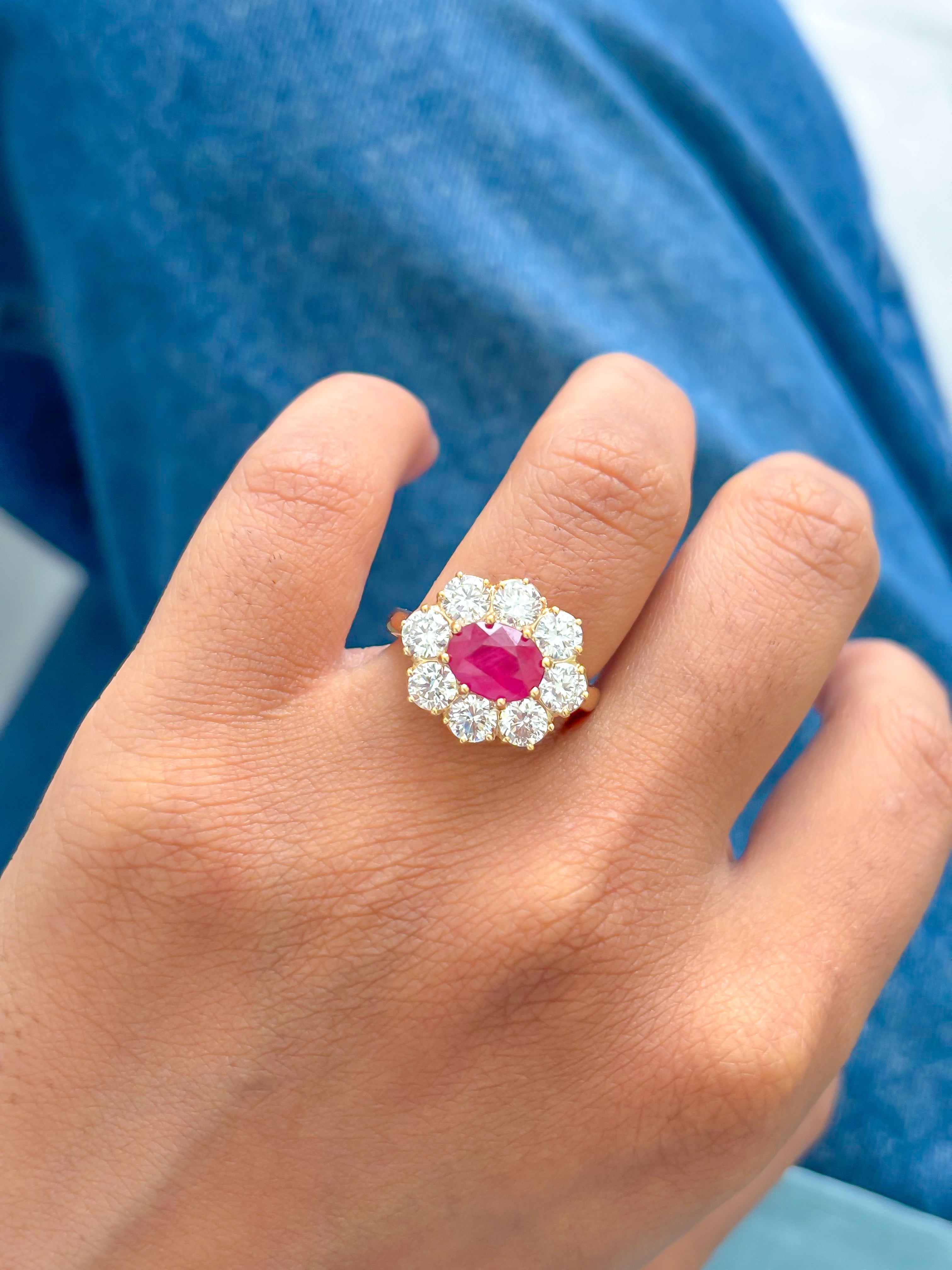 JPRG-4226/10342 Lab Grown Diamond Ruby Ring | 18K