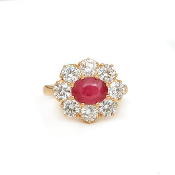 JPRG-4226/10342 Lab Grown Diamond Ruby Ring | 18K