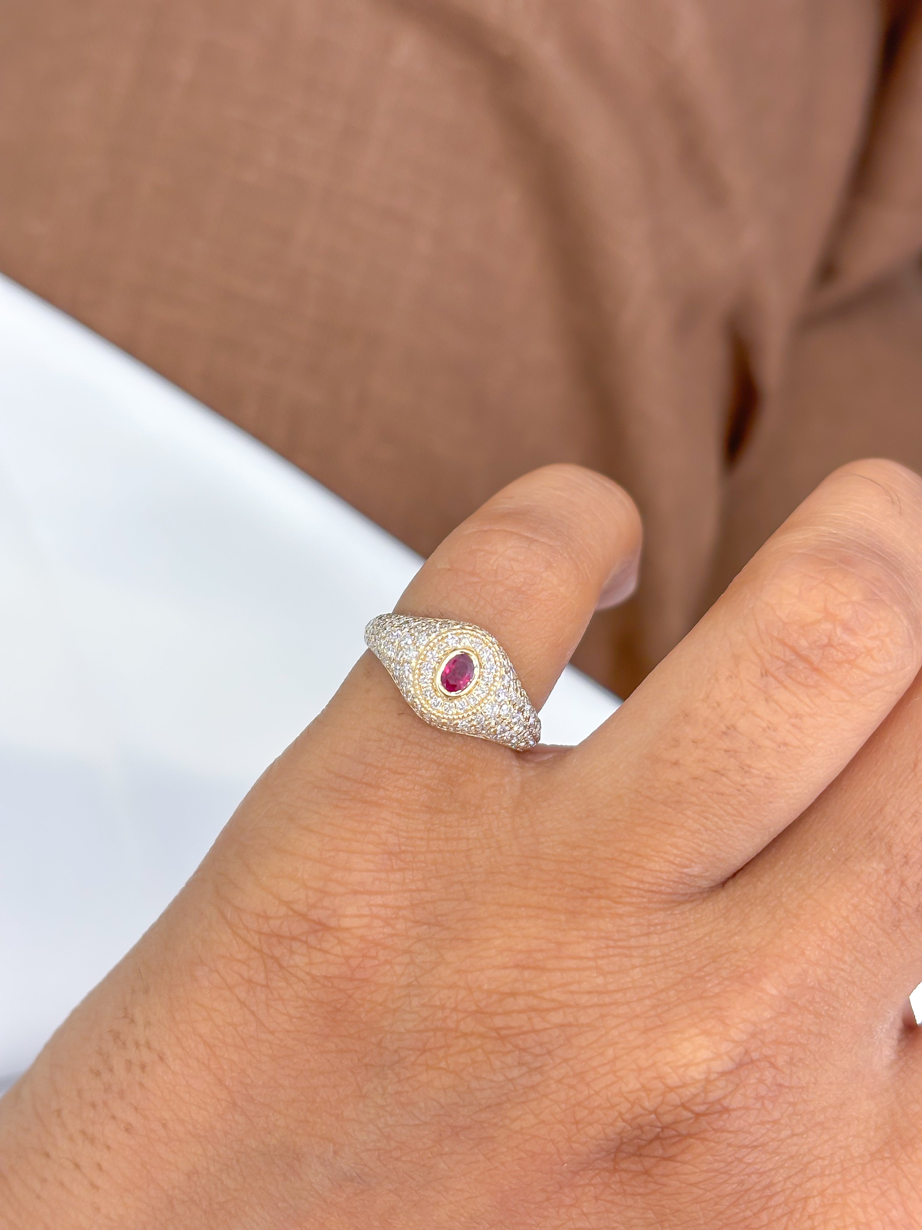 JPRG-4232/10365 Ruby Diamond Ring | 14K