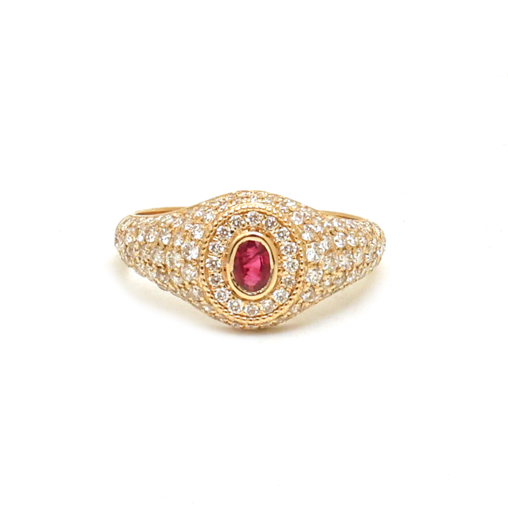 JPRG-4232/10365 Ruby Diamond Ring | 14K
