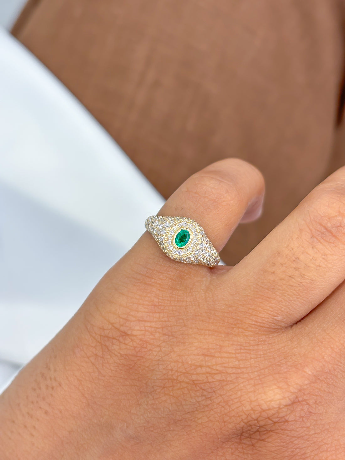 JPRG-4233/10366 Emerald Diamond Ring | 14K