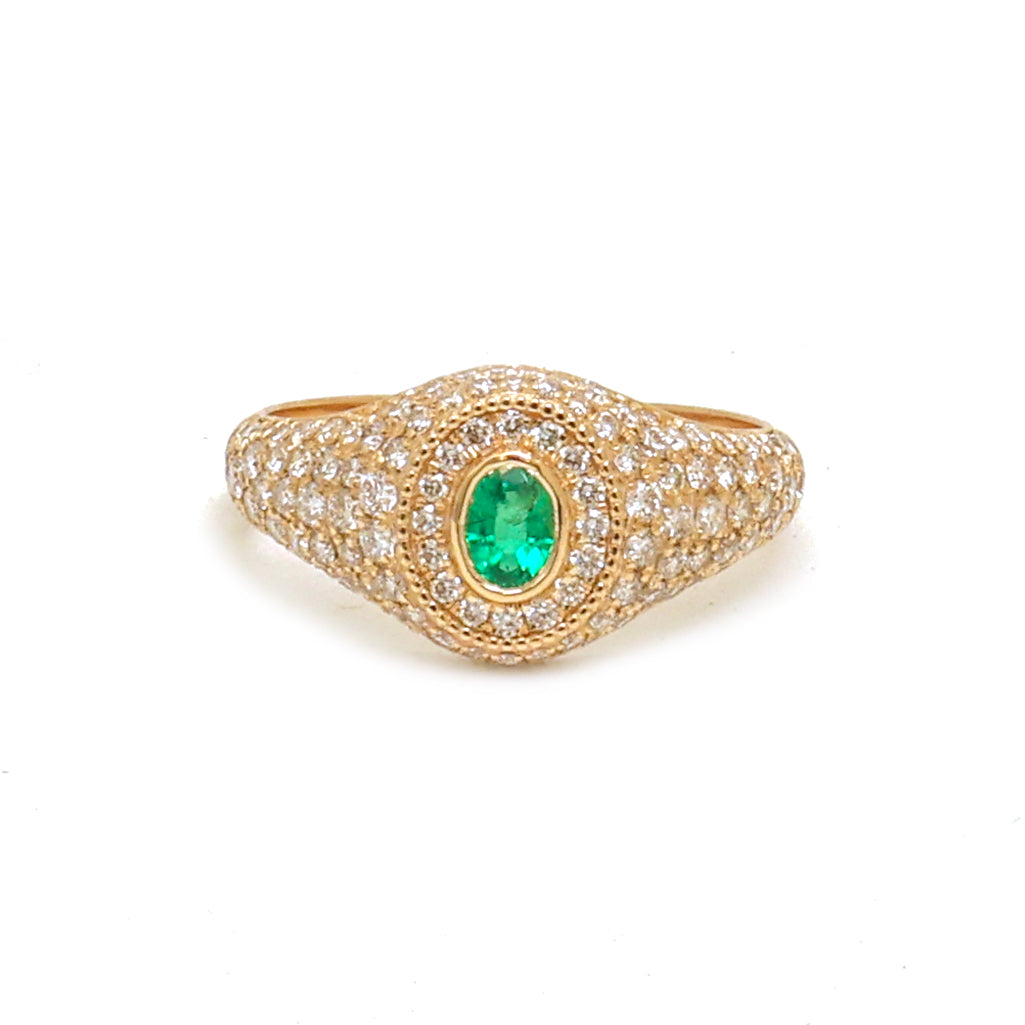JPRG-4233/10366 Emerald Diamond Ring | 14K