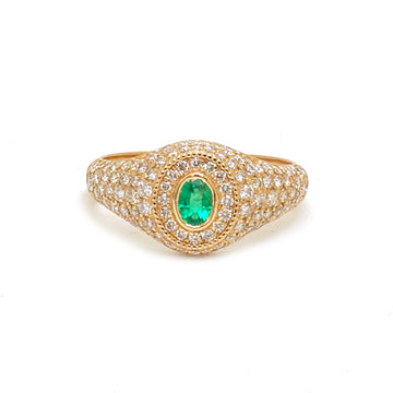 JPRG-4233/10366 Emerald Diamond Ring | 14K