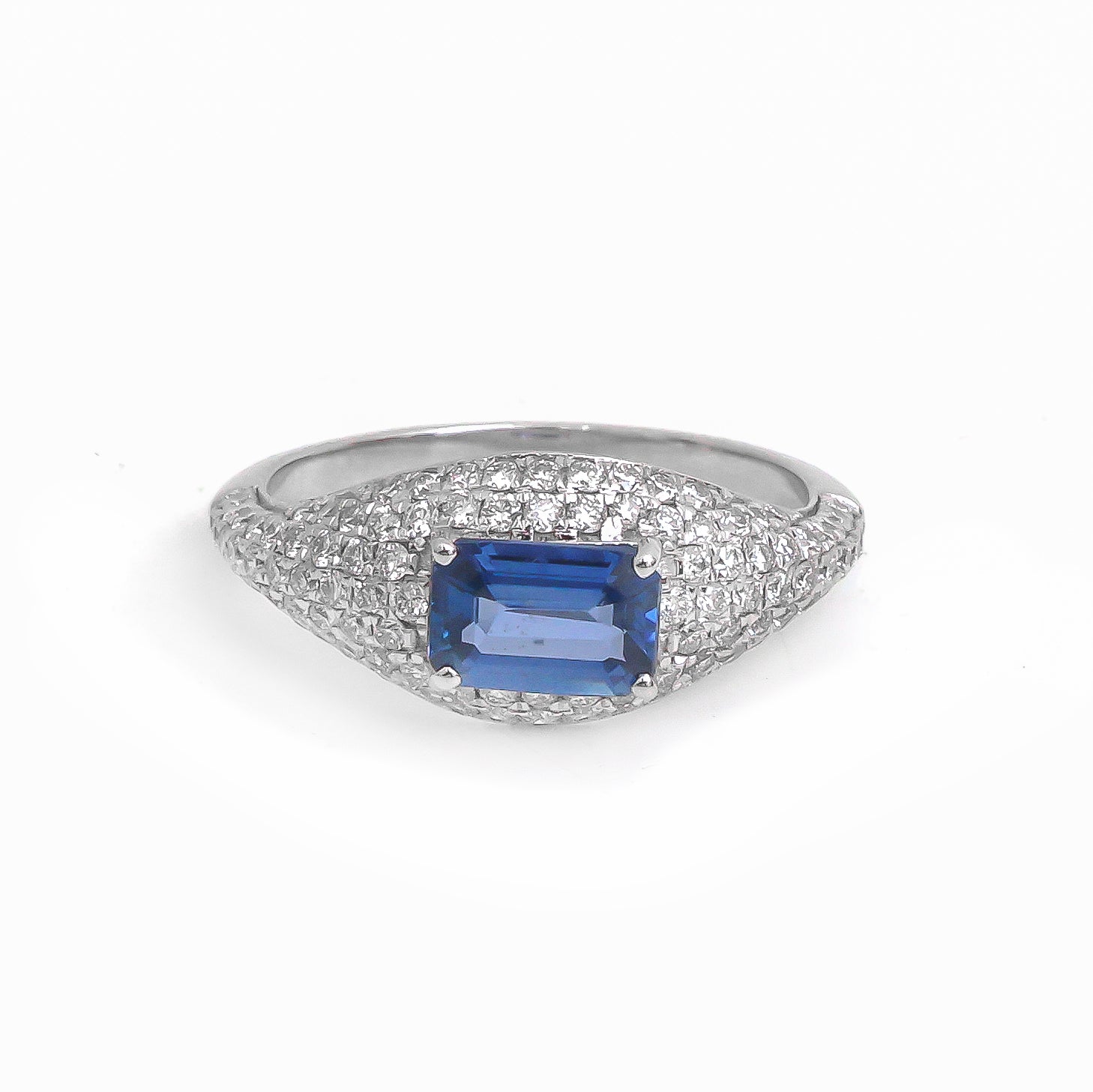JPRG-4240/10406 Blue Sapphire Diamond Ring | 18K