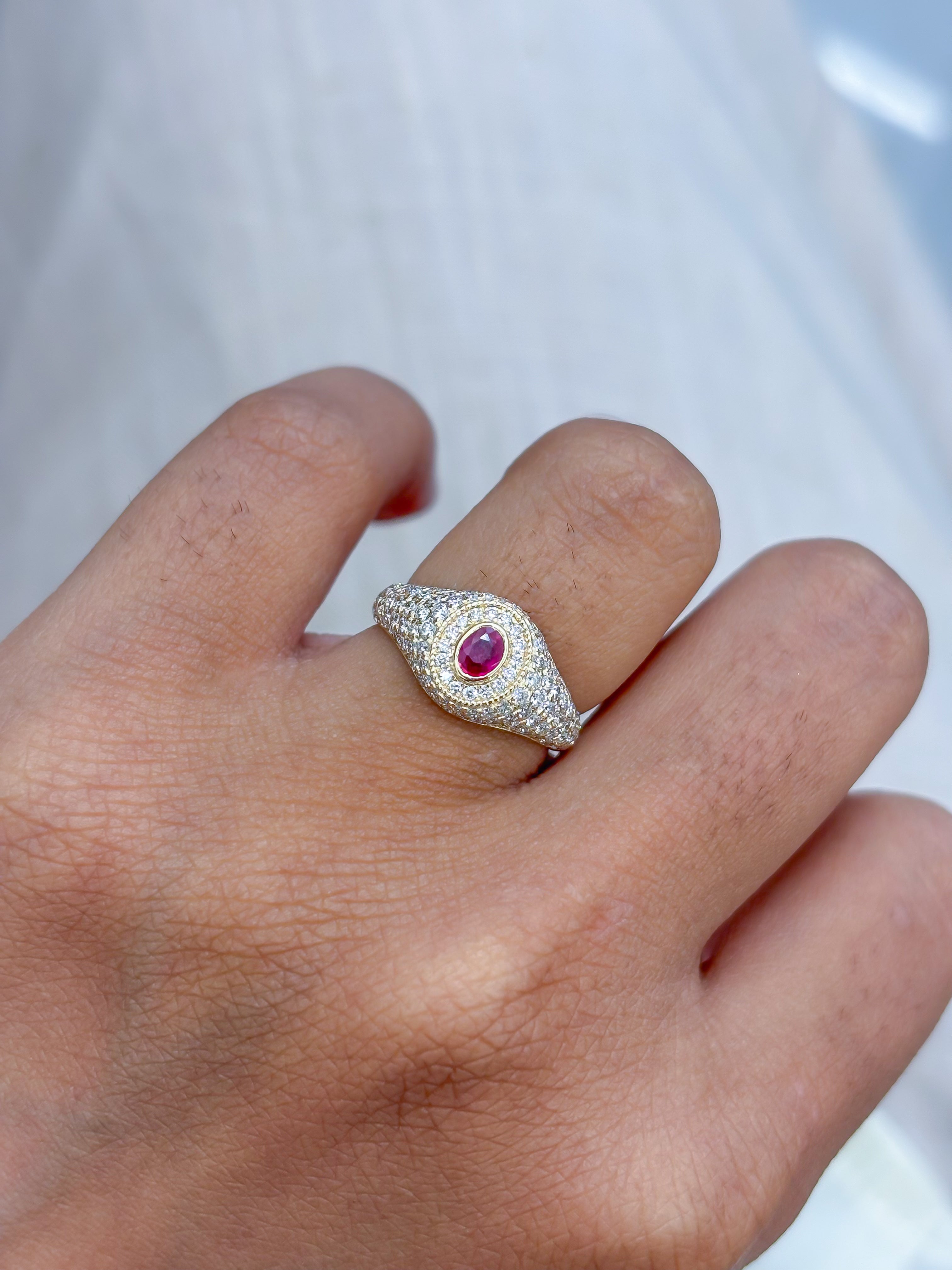 JPRG-4244/10409 Ruby Diamond Ring | 18K