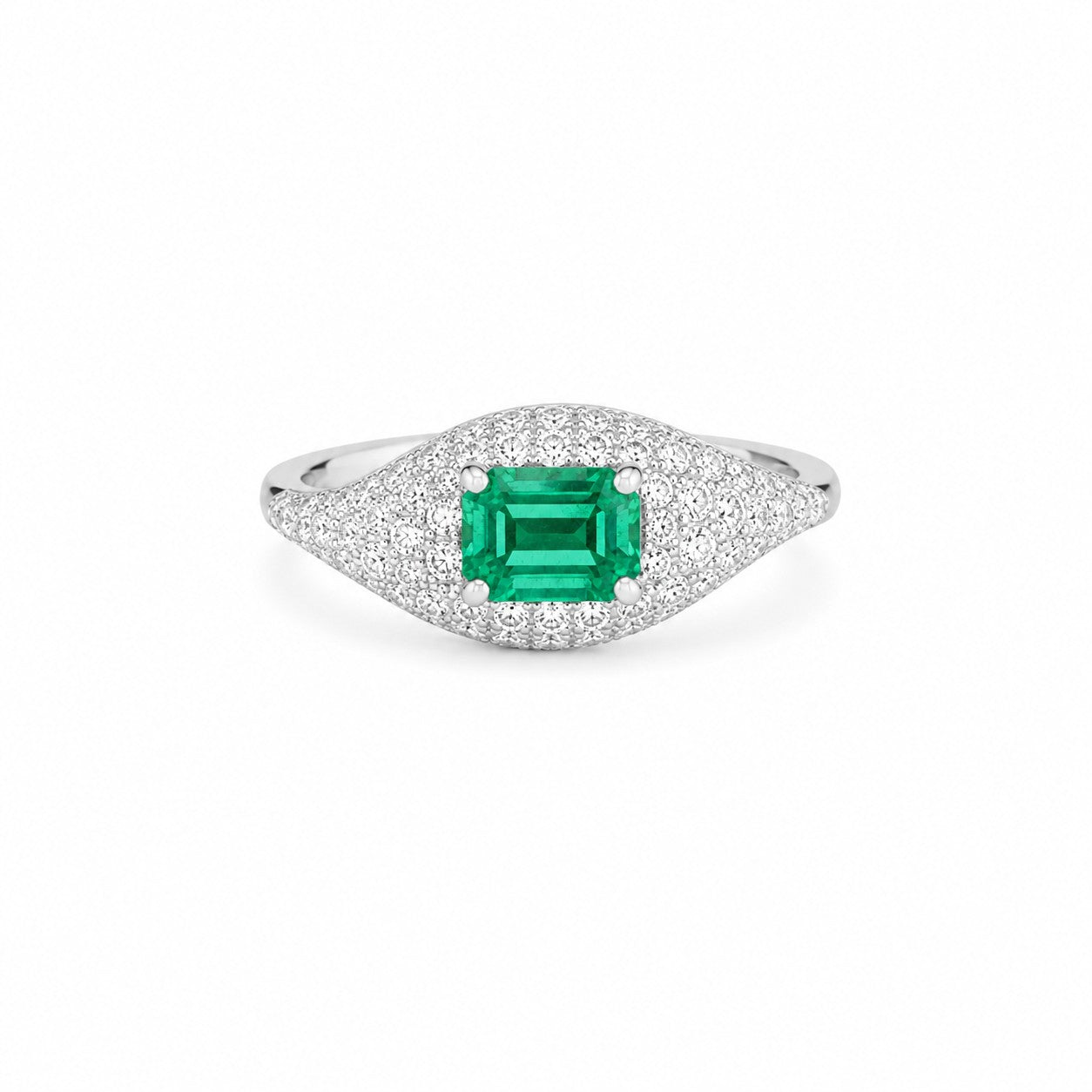 JPRG-4264/10452 Emerald Diamond Ring | 18K