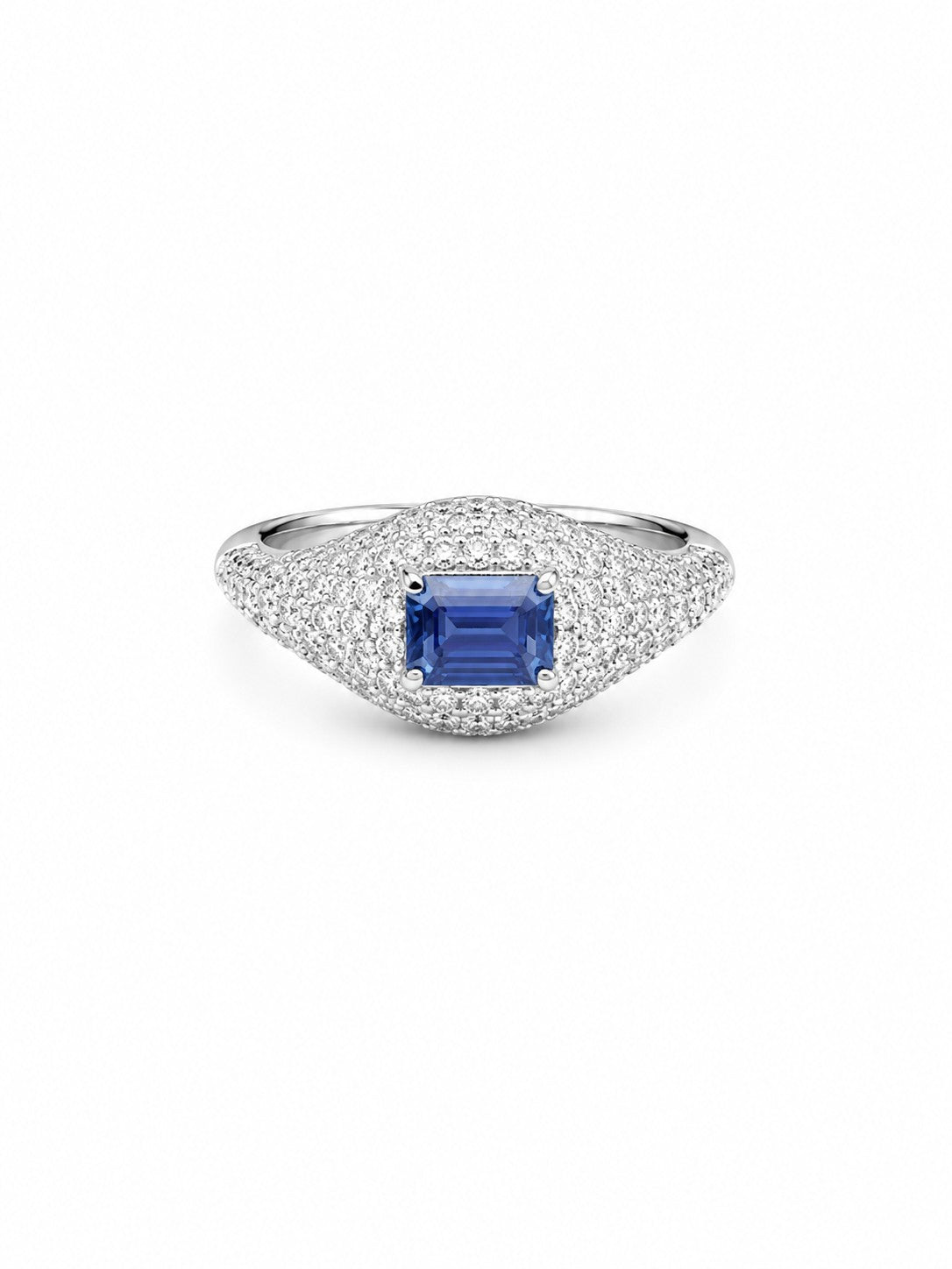 JPRG-4266/10450 Blue Sapphire Diamond Ring | 18K