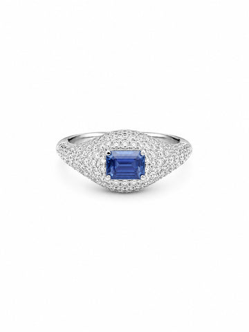 JPRG-4266/10450 Blue Sapphire Diamond Ring | 18K