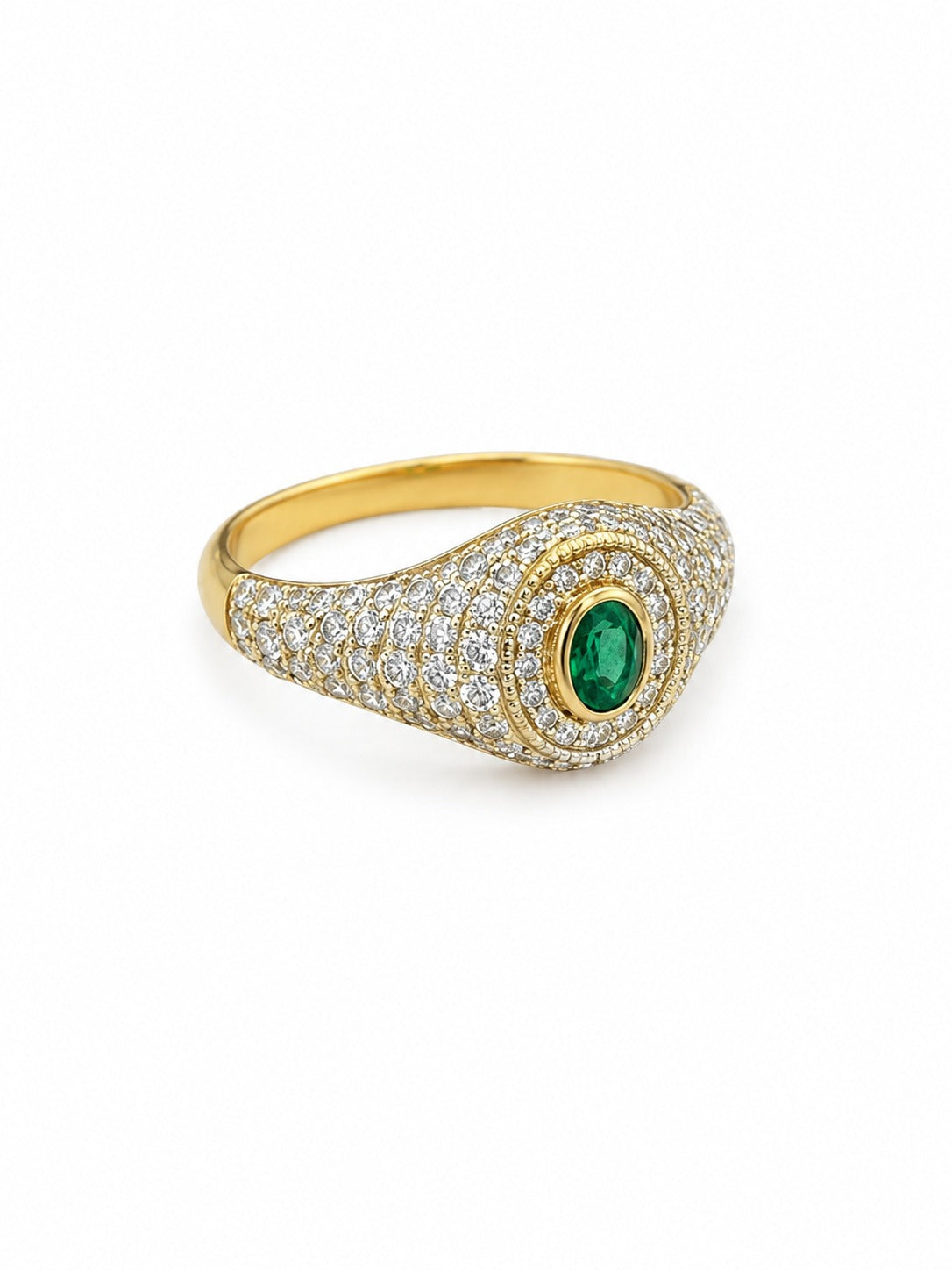 JPRG-4273/10472 Emerald Diamond Ring | 18K