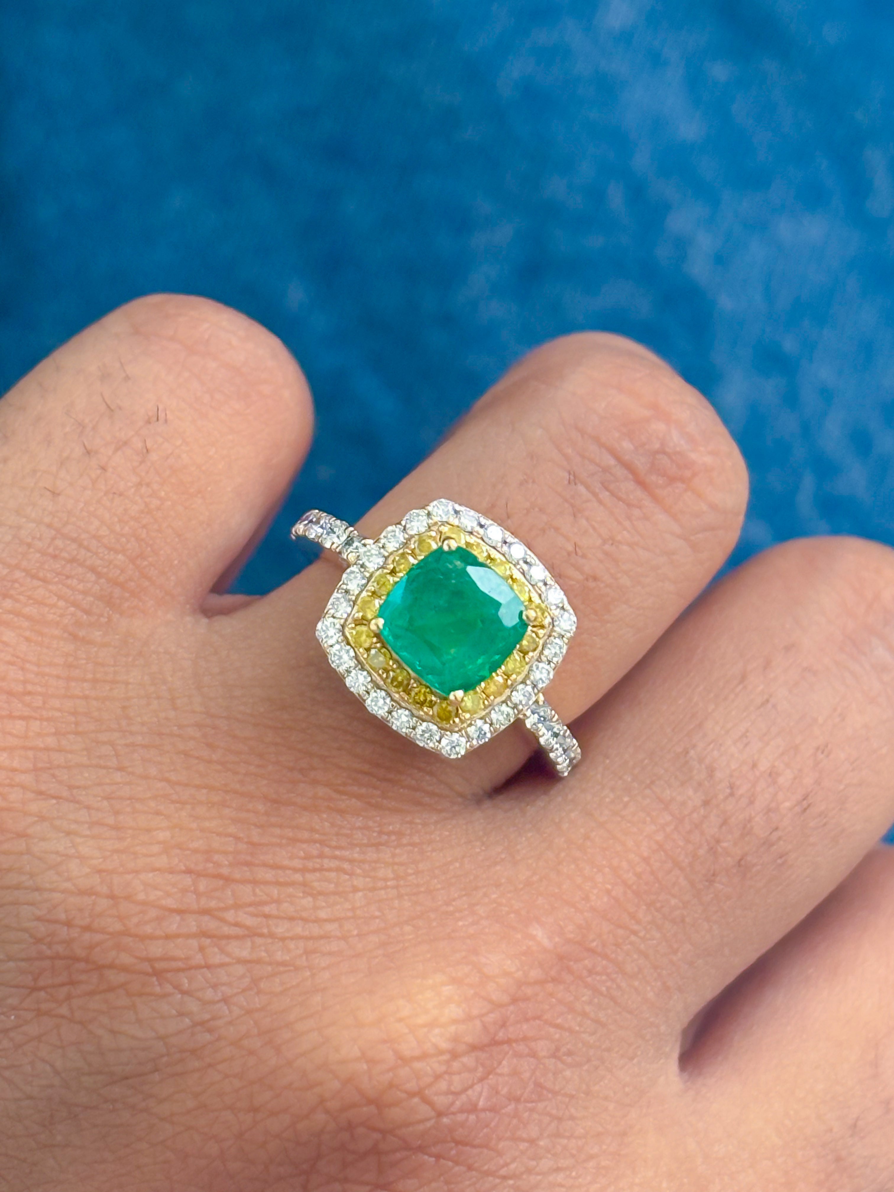 JPRG-4281/10482 Emerald Yellow Diamond Diamond Ring | 18K