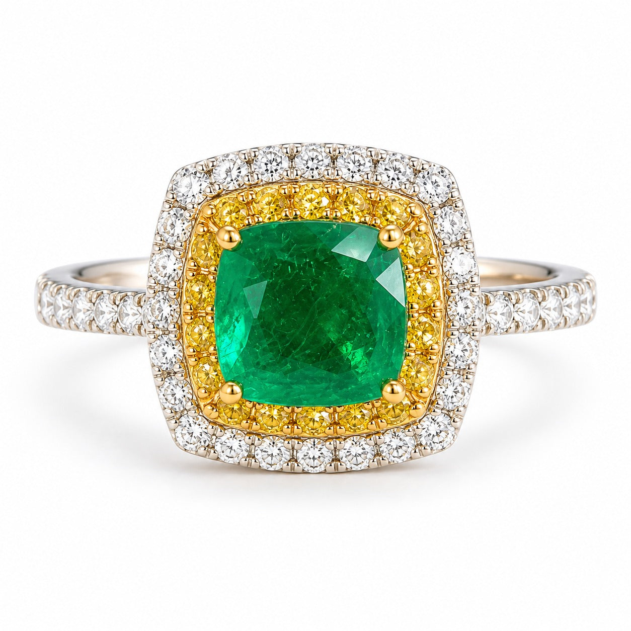 JPRG-4281/10482 Emerald Yellow Diamond Diamond Ring | 18K