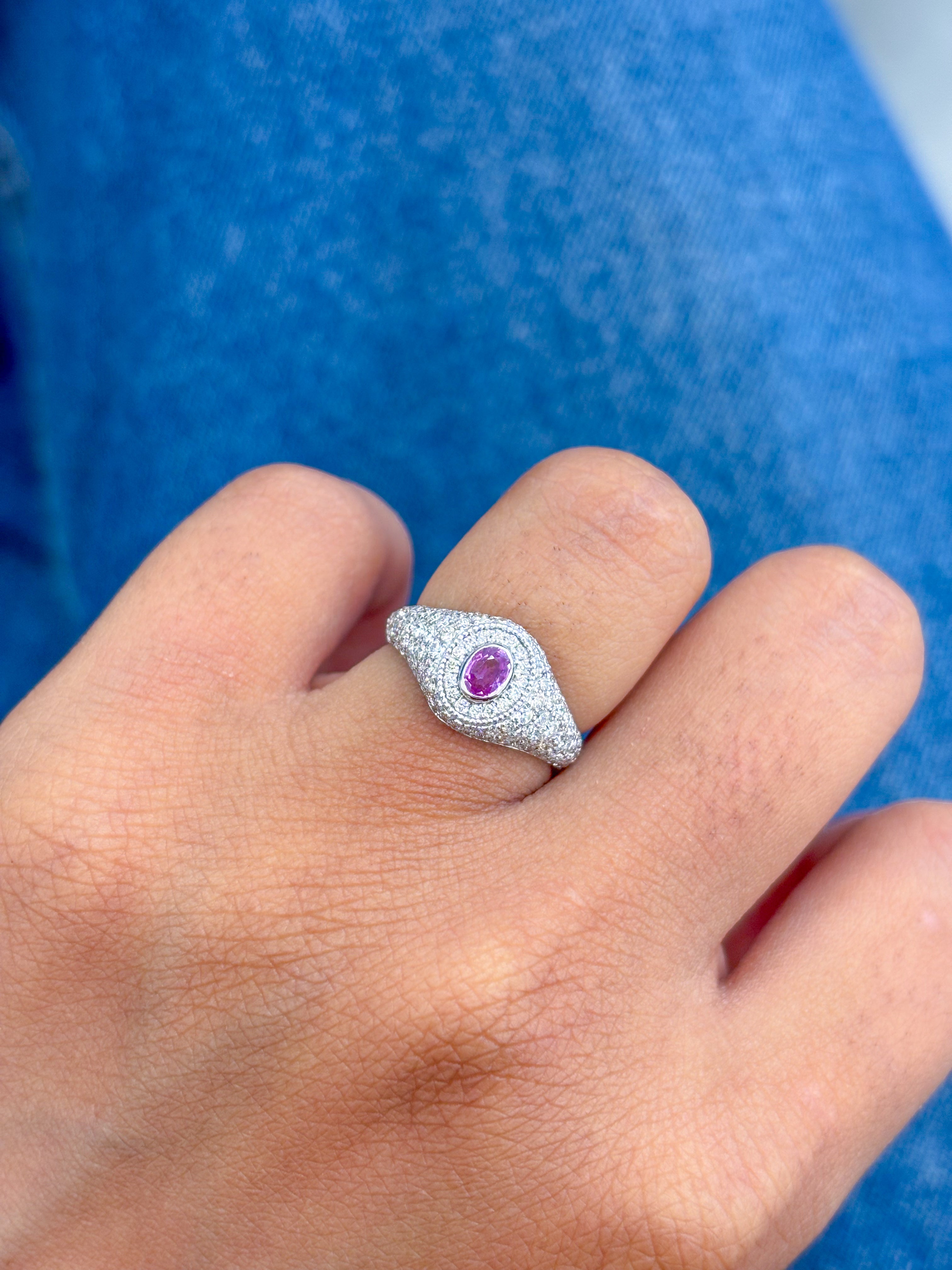 JPRG-4285/10495 Pink Sapphire Diamond Ring | 14K