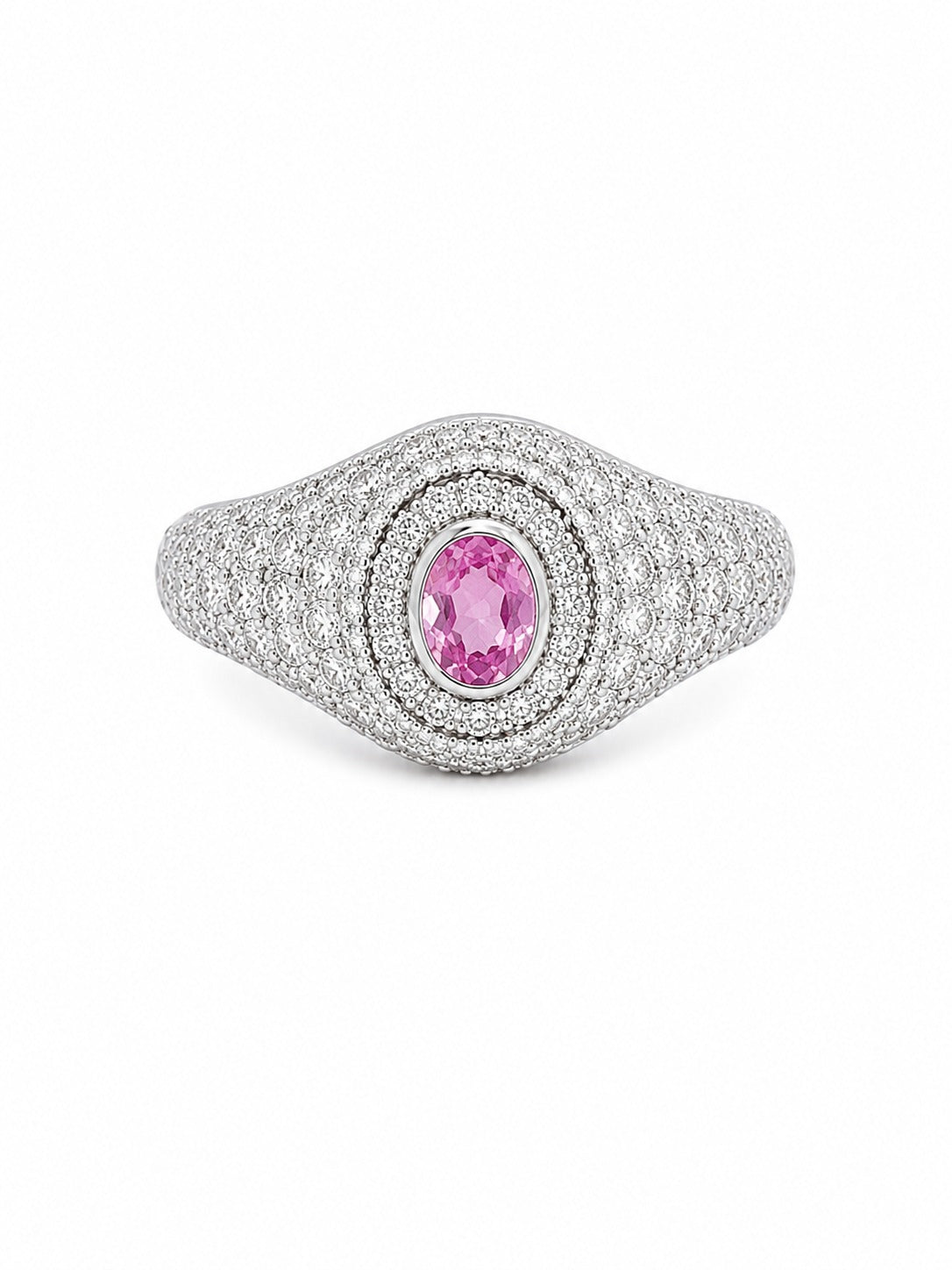 JPRG-4285/10495 Pink Sapphire Diamond Ring | 14K