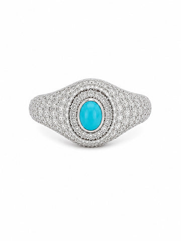 JPRG-4288/10498 Turquoise Diamond Ring | 14K