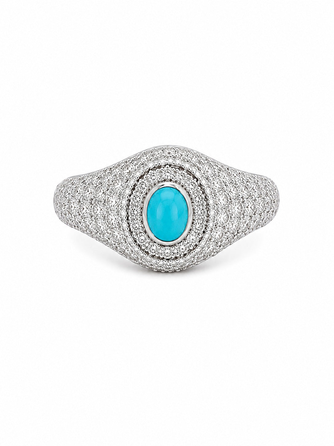 JPRG-4288/10498 Turquoise Diamond Ring | 14K