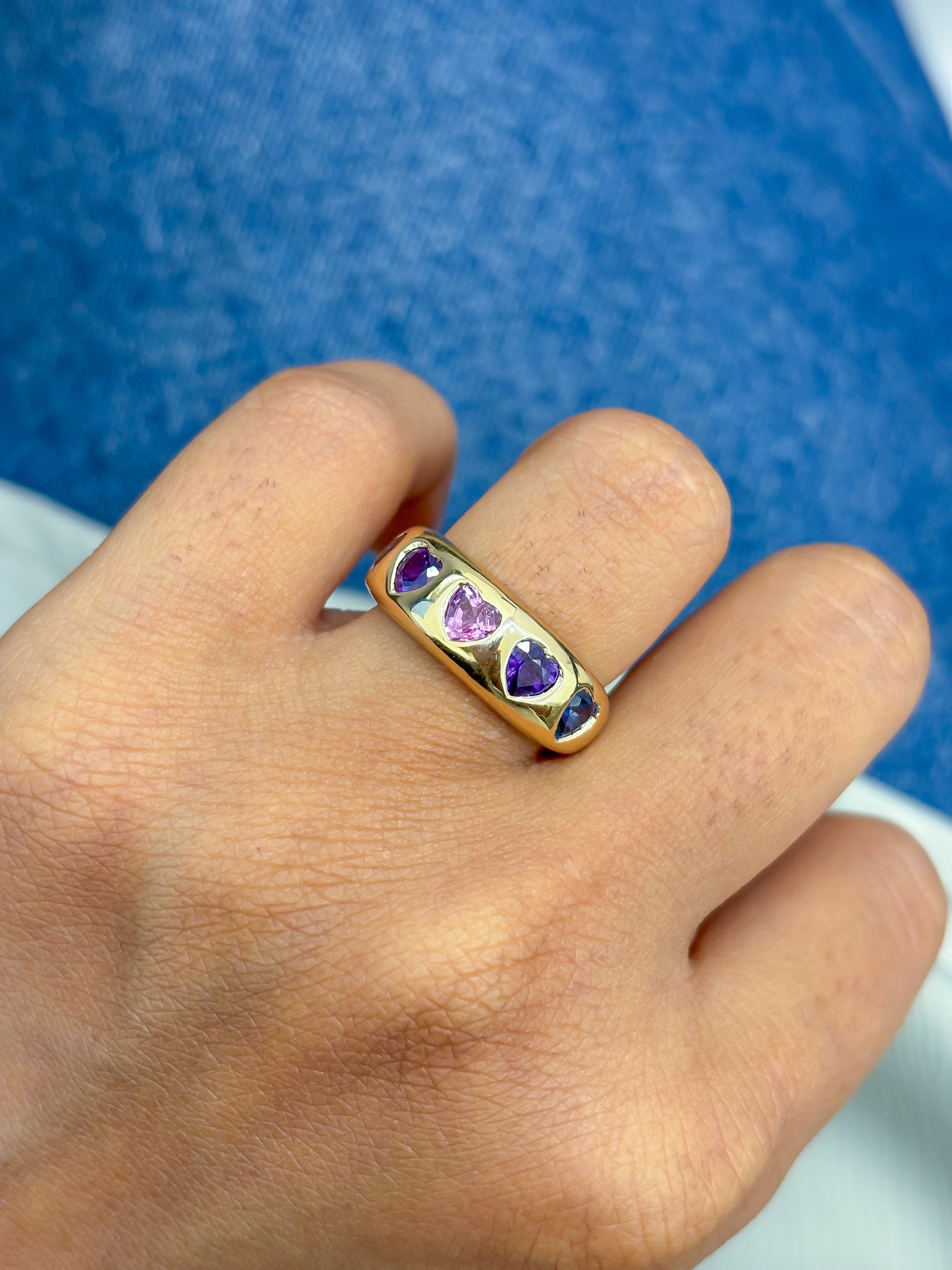 JPRG-4293/10512 Rainbow Sapphire Ring | 14K