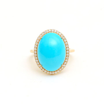 JPRG-4306/10571 Turquoise Diamond Ring | 14K