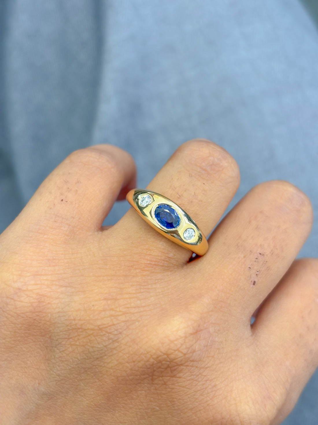 JPRG-4309/10576 Blue Sapphire Diamond Ring | 14K