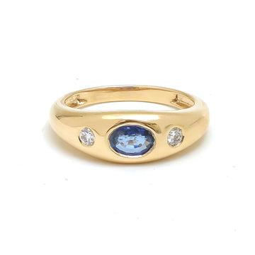 JPRG-4309/10576 Blue Sapphire Diamond Ring | 14K