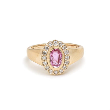 JPRG-4310/10596 Pink Sapphire Diamond Ring | 14K