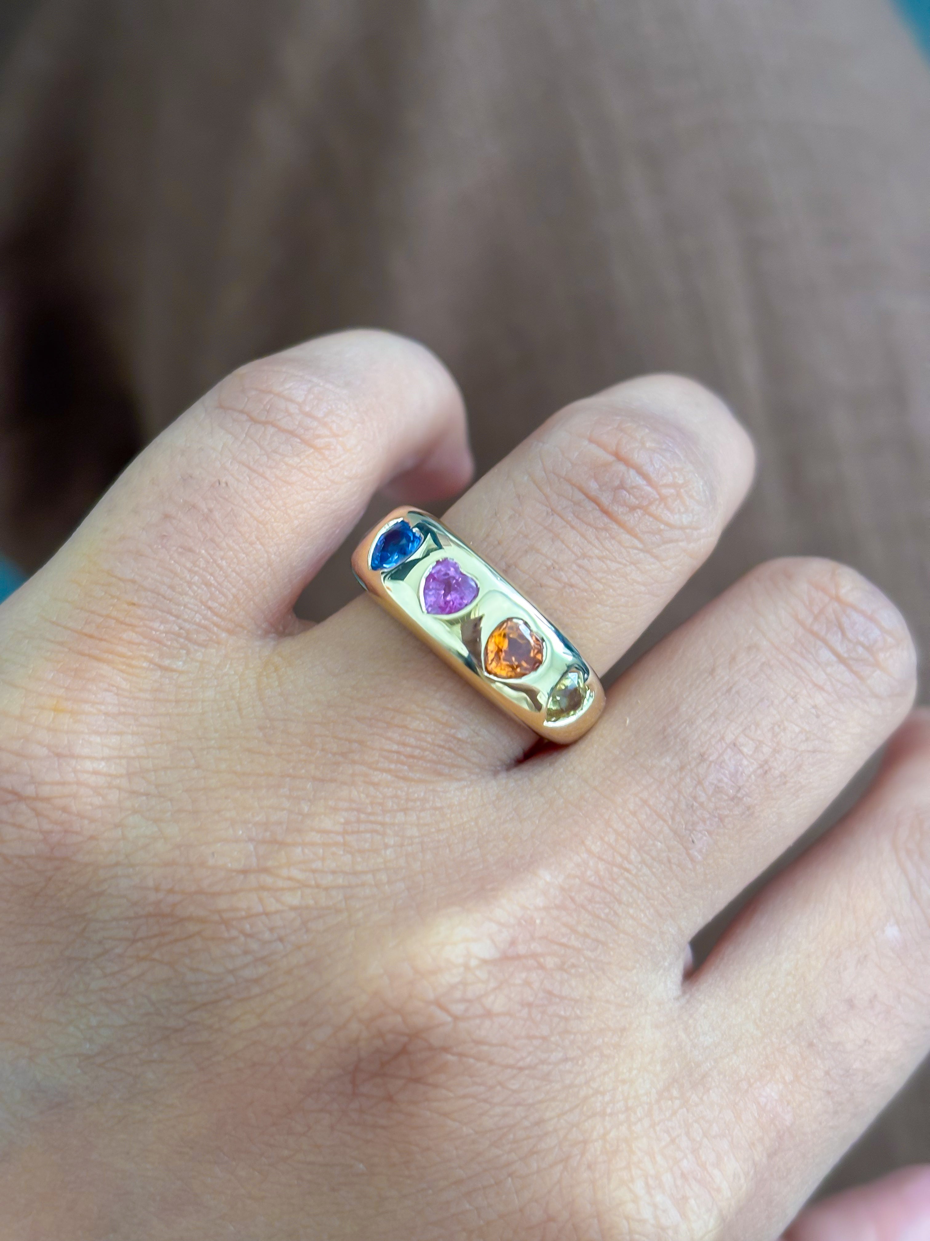 JPRG-4312/10605 Rainbow Sapphire Ring | 14K
