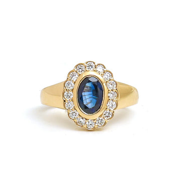 JPRG-4315/10614 Blue Sapphire Diamond Ring | 14K