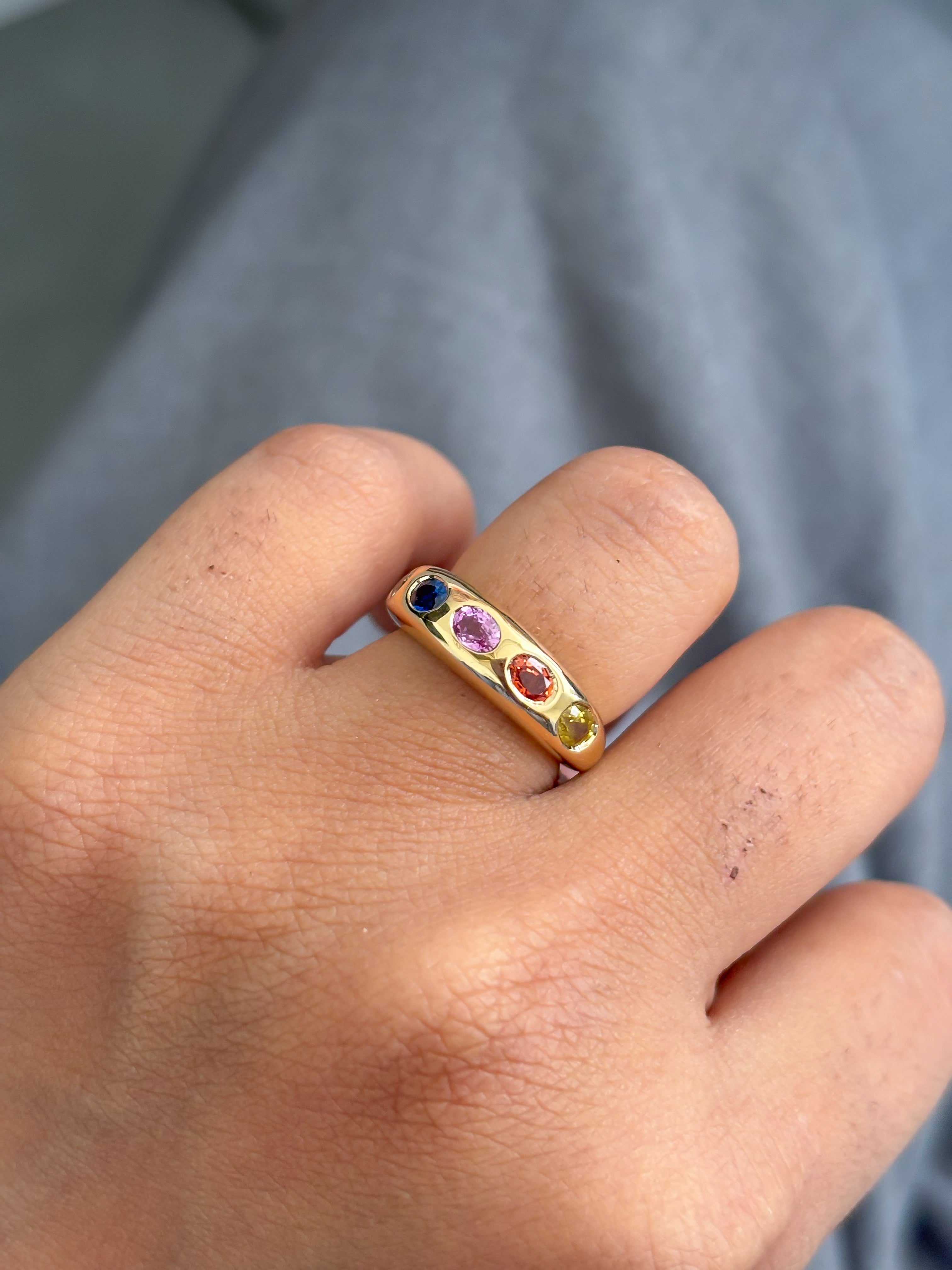JPRG-4320/10668 Rainbow Sapphire Ring | 18K