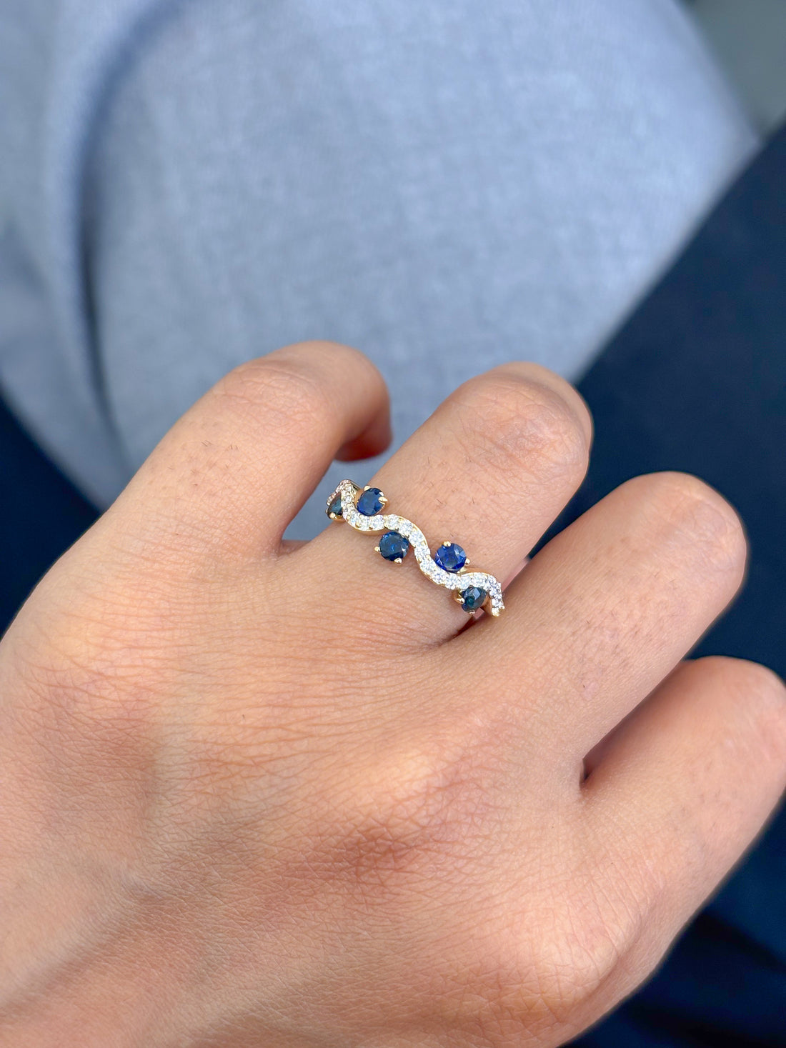 JPRG-4322/10697 Blue Sapphire Diamond Ring | 18K