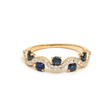 JPRG-4322/10697 Blue Sapphire Diamond Ring | 18K