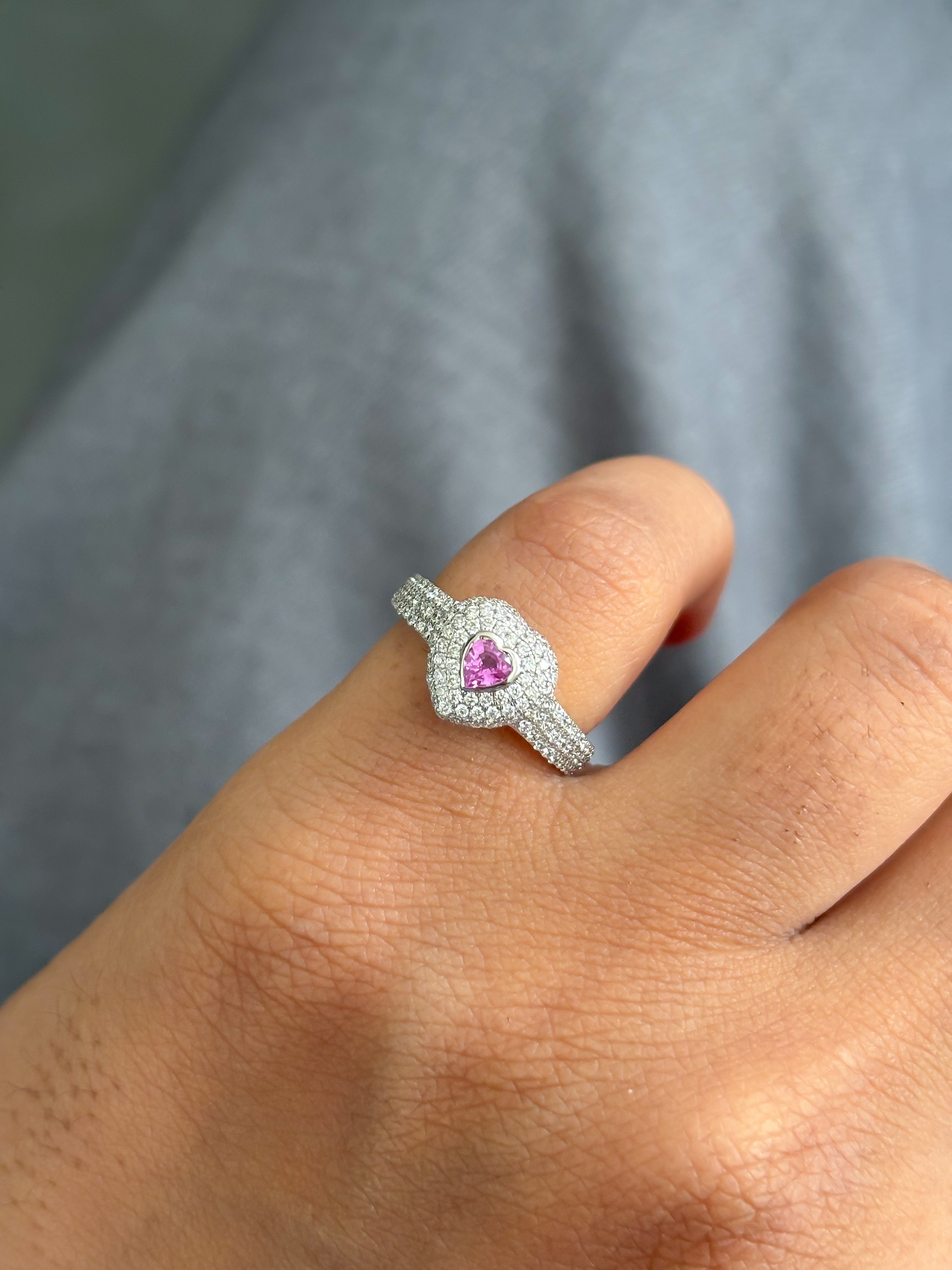 JPRG-4340/10741 Pink Sapphire Diamond Ring | 18K