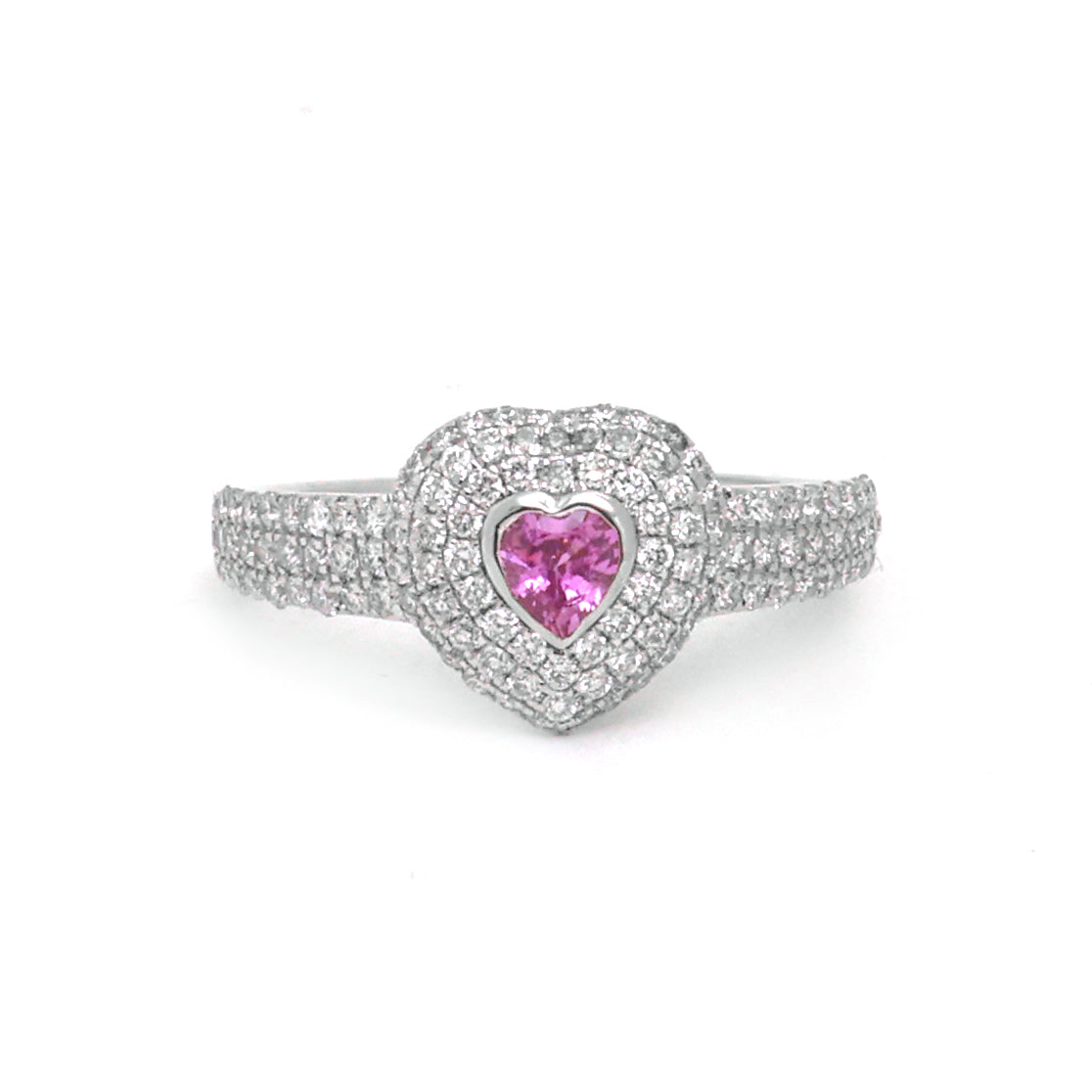 JPRG-4340/10741 Pink Sapphire Diamond Ring | 18K