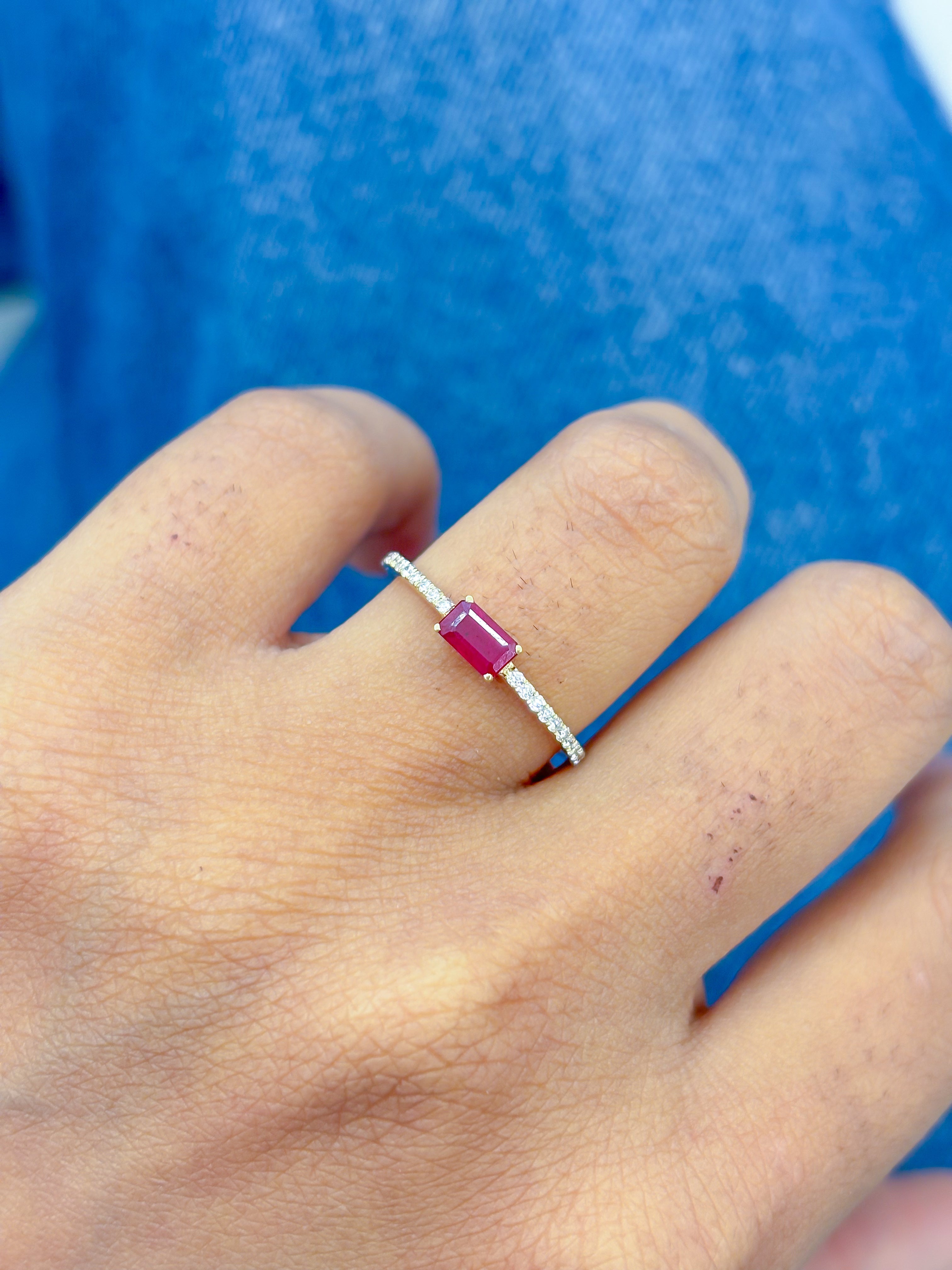 JPRG-4348/10749 Diamond Octagon Thin Ring | 18K