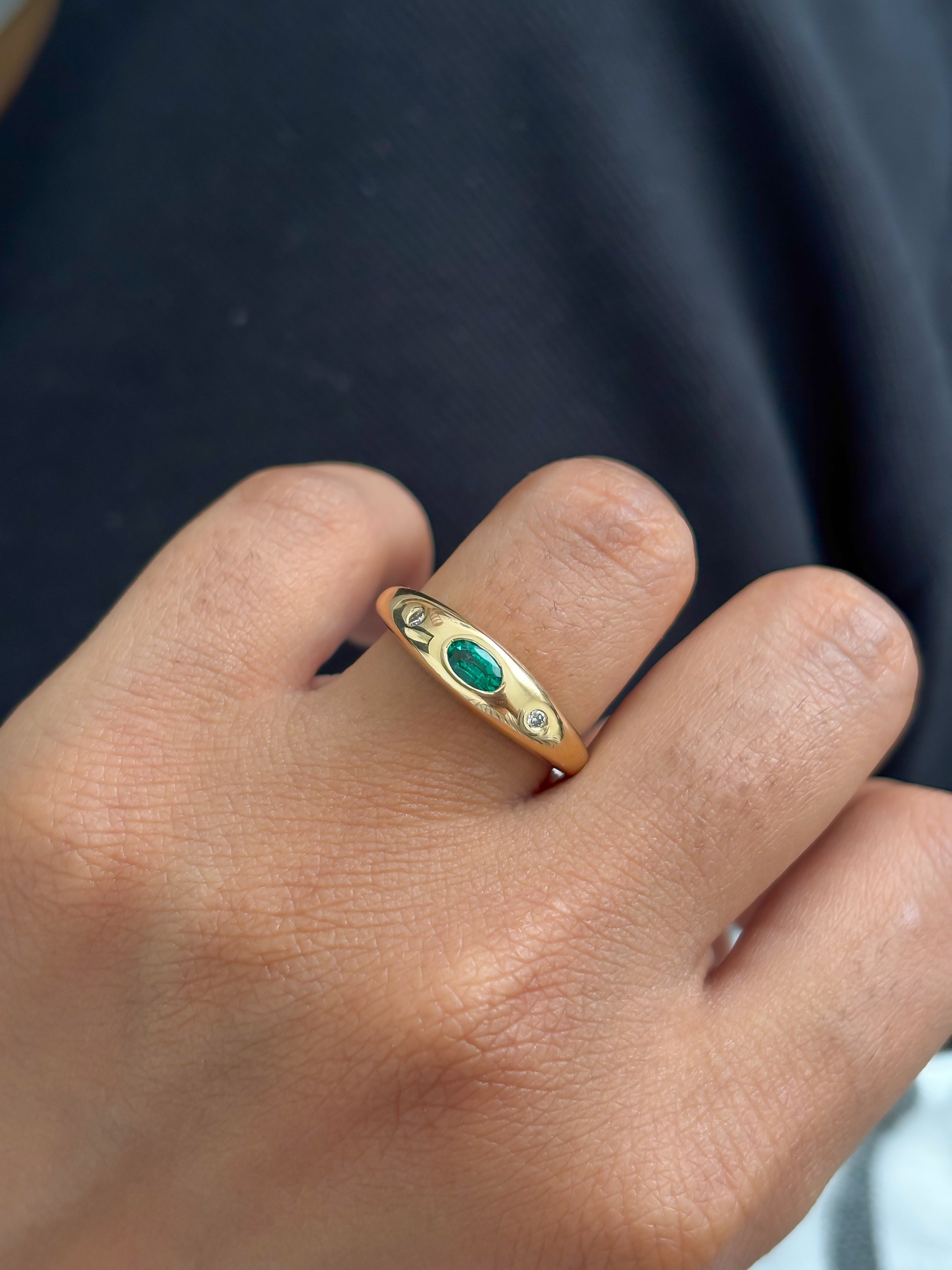 JPRG-4357/10763 Emerald Diamond Ring | 18K