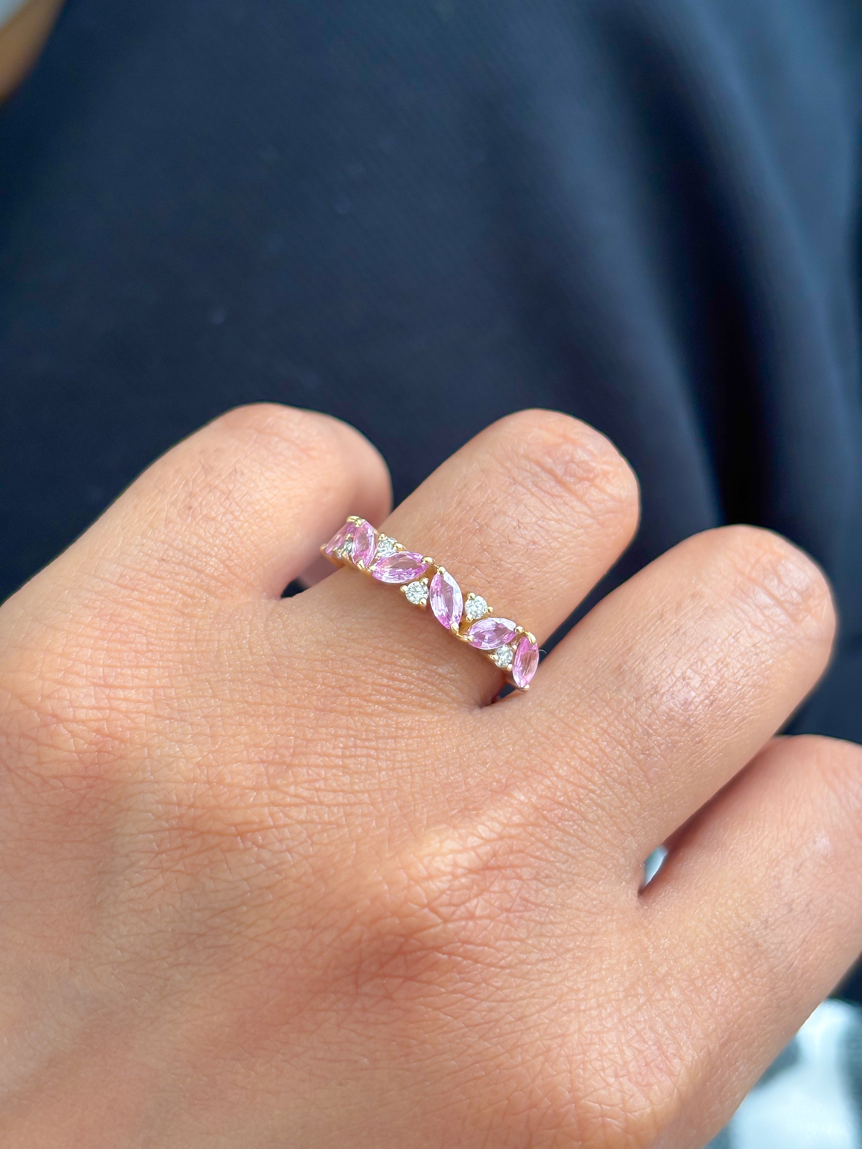 JPRG-4360/10769 Pink Sapphire Diamond Ring | 14K